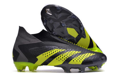 Men's Adidas Predator Accuracy+ FG Firm Ground High-Tops Football Boots - Black/Grey/Yellow