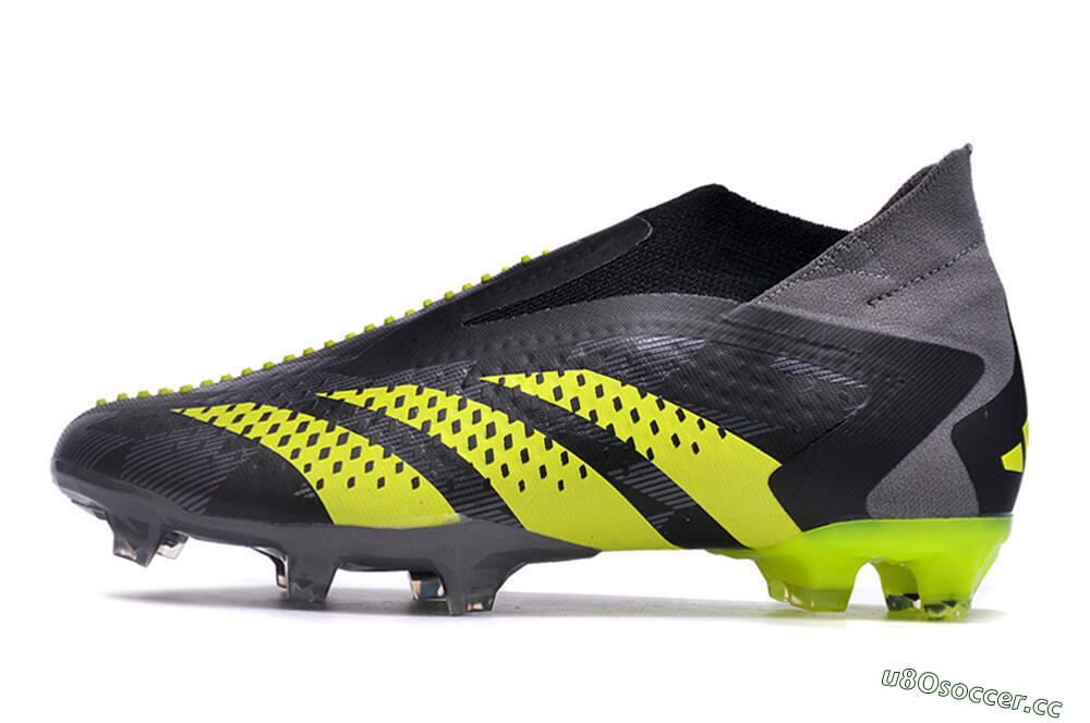Men's Adidas Predator Accuracy+ FG Firm Ground High-Tops Football Boots - Black/Grey/Yellow 0