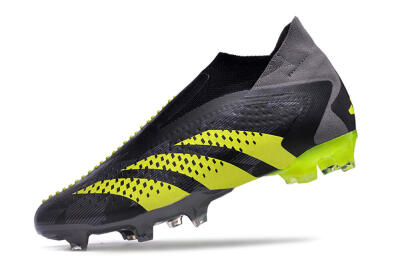 Men's Adidas Predator Accuracy+ FG Firm Ground High-Tops Football Boots - Black/Grey/Yellow