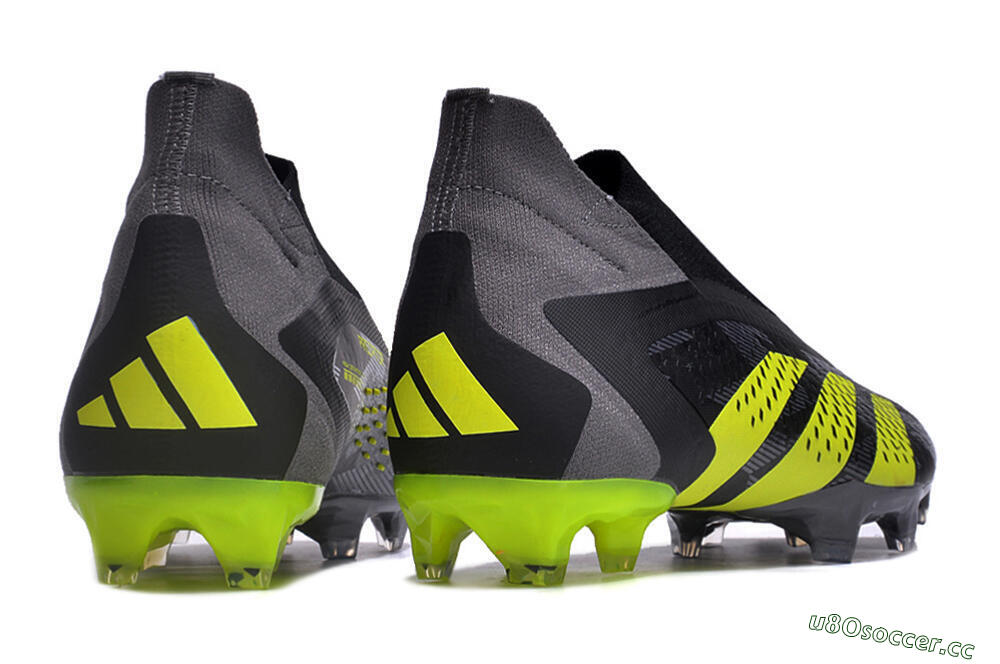 Men's Adidas Predator Accuracy+ FG Firm Ground High-Tops Football Boots - Black/Grey/Yellow 6