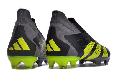 Men's Adidas Predator Accuracy+ FG Firm Ground High-Tops Football Boots - Black/Grey/Yellow