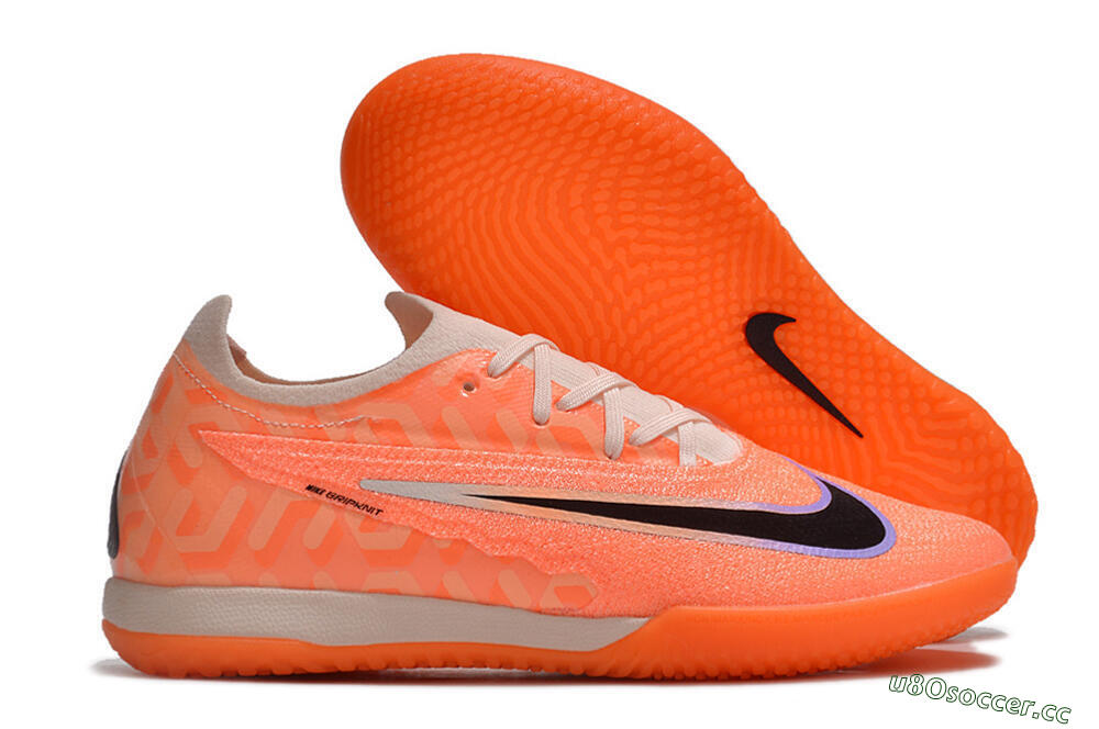 Men's Nike Phantom GX Elite IC Indoor & Futsal Low-Tops Football Shoes - Orange/Black/Purple 2