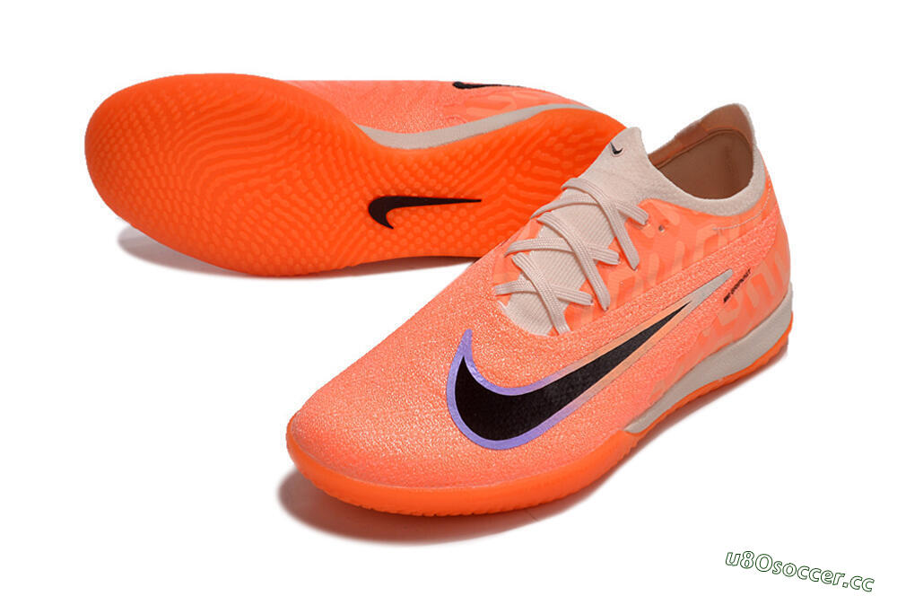 Men's Nike Phantom GX Elite IC Indoor & Futsal Low-Tops Football Shoes - Orange/Black/Purple 3