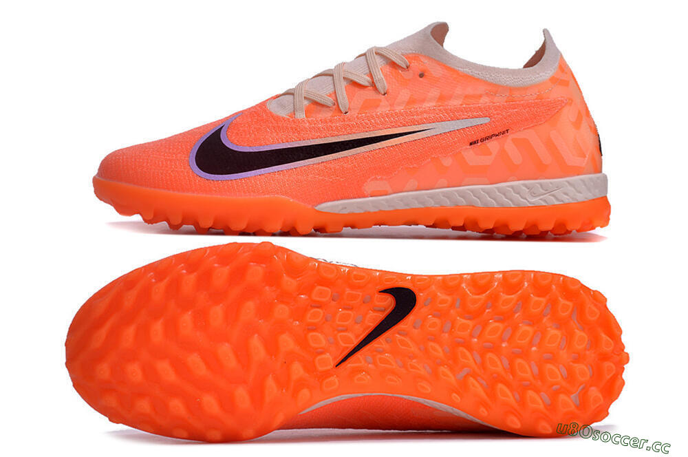 Men's Nike Phantom GX Elite TF Artificial Turf Low-Tops Football Shoes - Orange/Black/Purple 1