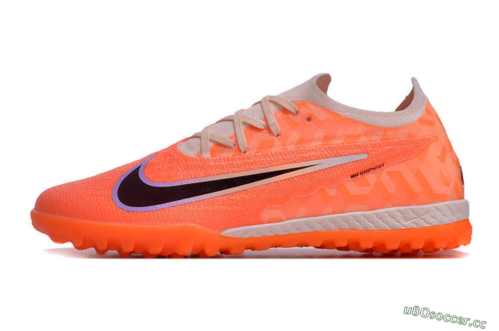 Men's Nike Phantom GX Elite TF Artificial Turf Low-Tops Football Shoes - Orange/Black/Purple 0
