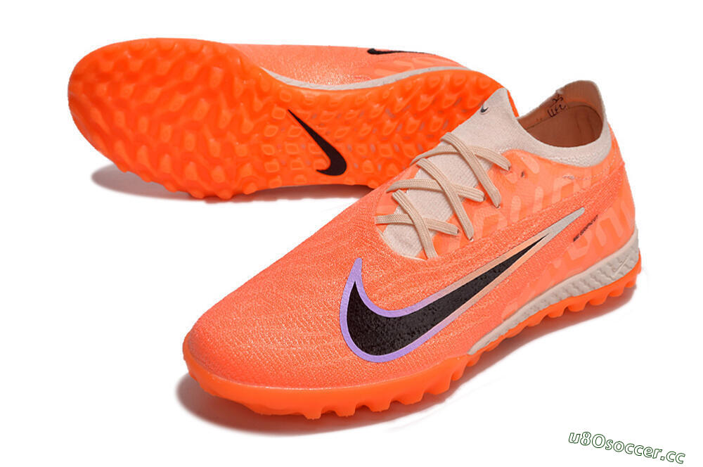 Men's Nike Phantom GX Elite TF Artificial Turf Low-Tops Football Shoes - Orange/Black/Purple 3