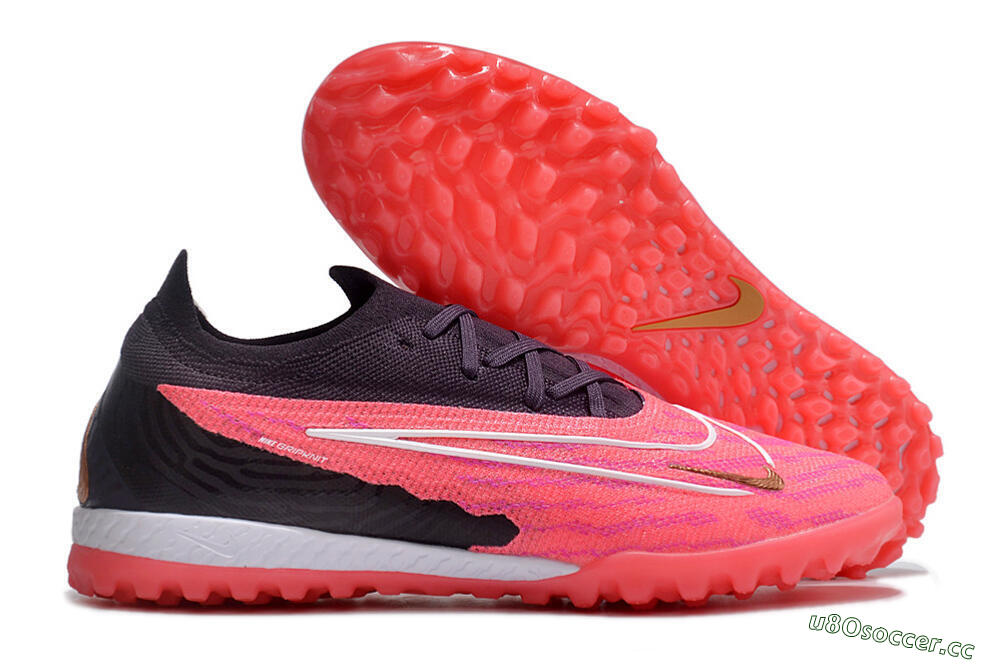 Men's Nike Phantom GX Elite TF Artificial Turf Low-Tops Football Shoes - Pink/White/Black 2