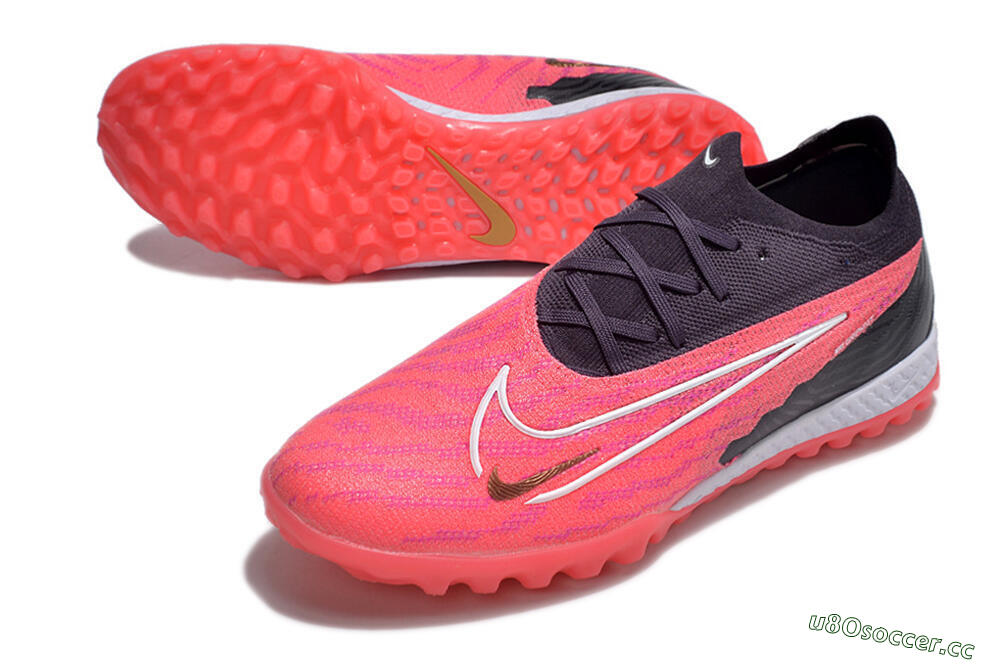 Men's Nike Phantom GX Elite TF Artificial Turf Low-Tops Football Shoes - Pink/White/Black 3