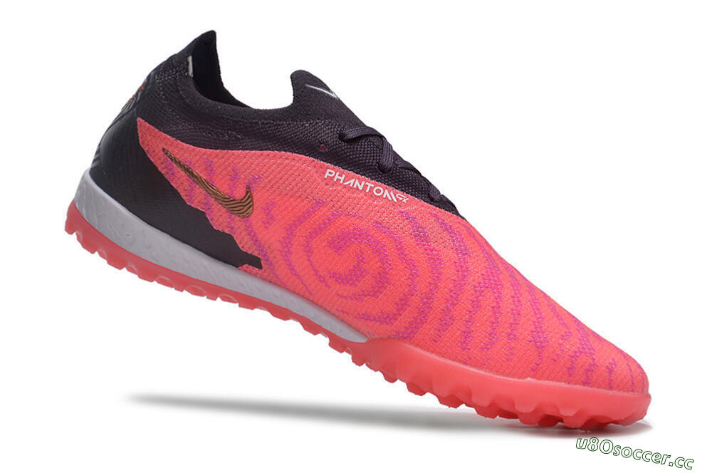 Men's Nike Phantom GX Elite TF Artificial Turf Low-Tops Football Shoes - Pink/White/Black 4