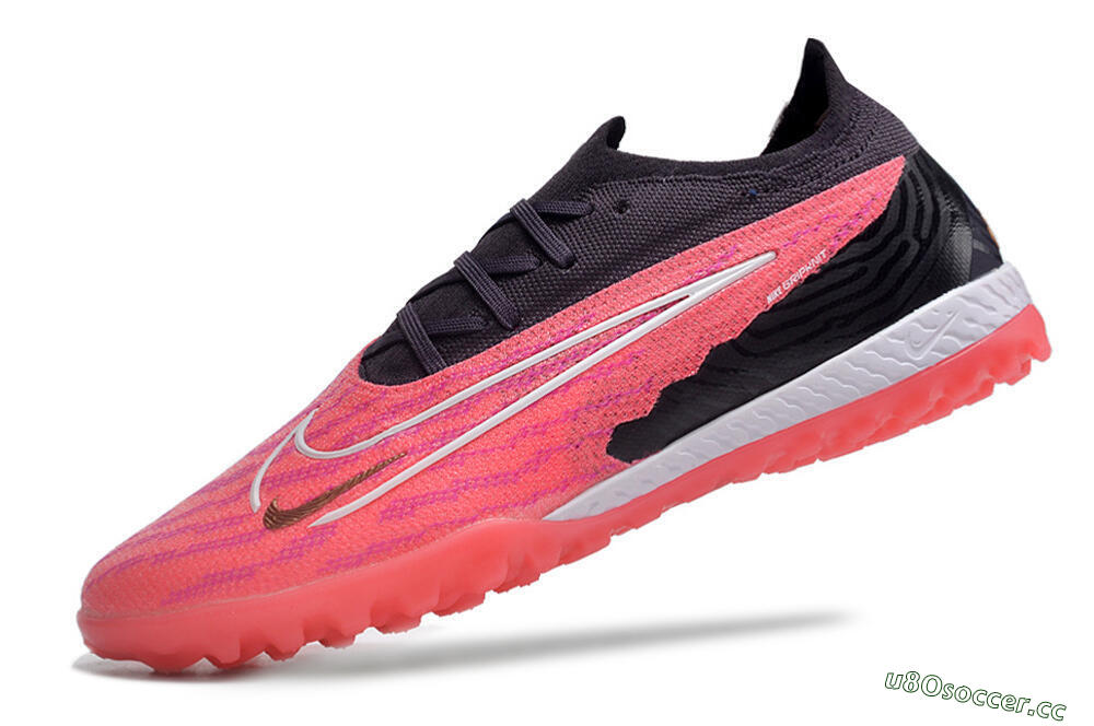 Men's Nike Phantom GX Elite TF Artificial Turf Low-Tops Football Shoes - Pink/White/Black 5
