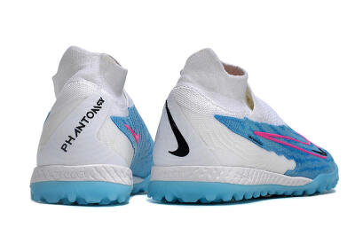 Men's Nike Phantom GX Elite DF Link TF Artificial Turf High-Tops Football Shoes - White/Blue/Pink