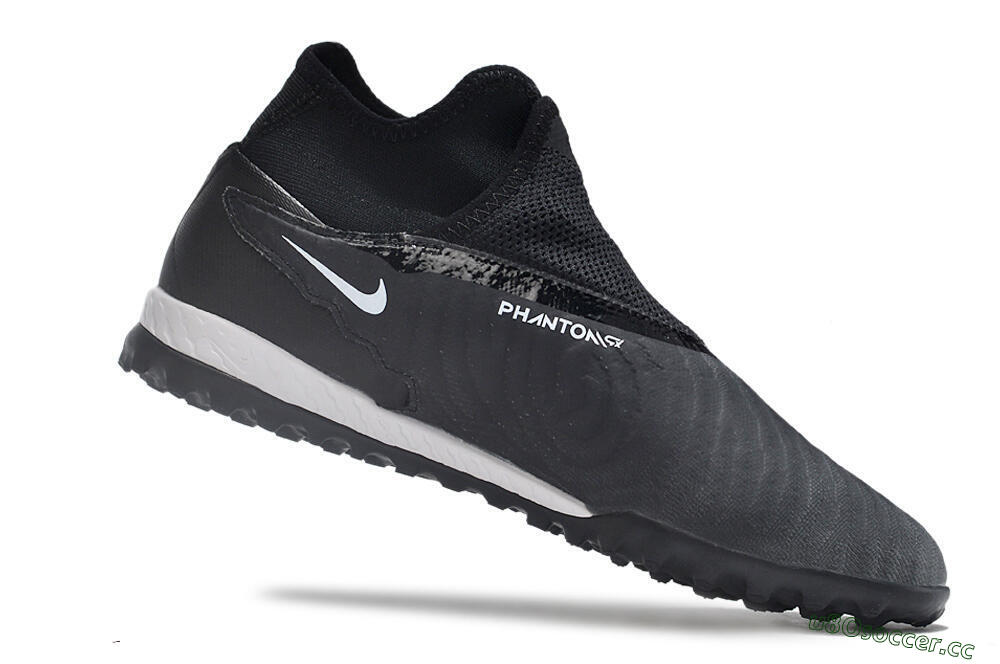 Men's Nike Phantom GX Elite DF Link TF Artificial Turf High-Tops Football Shoes - Black/Grey/White 4