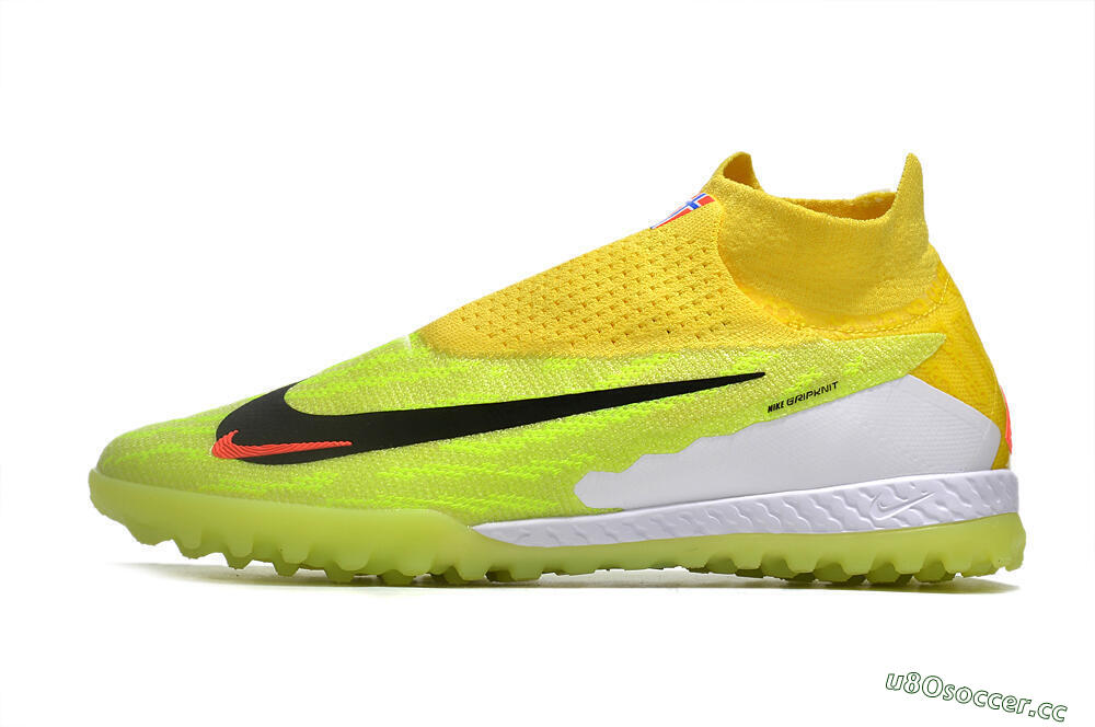 Men's Nike Phantom GX Elite DF Link TF Artificial Turf High-Tops Football Shoes - Yellow/Black/Red 0