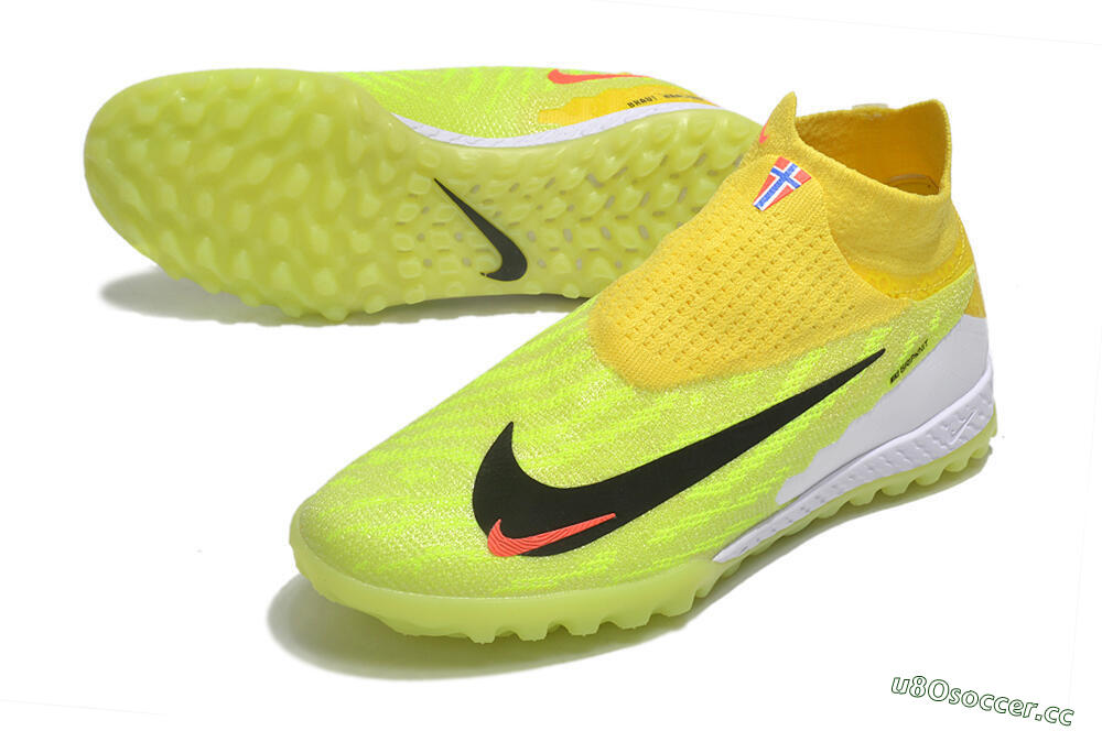 Men's Nike Phantom GX Elite DF Link TF Artificial Turf High-Tops Football Shoes - Yellow/Black/Red 3