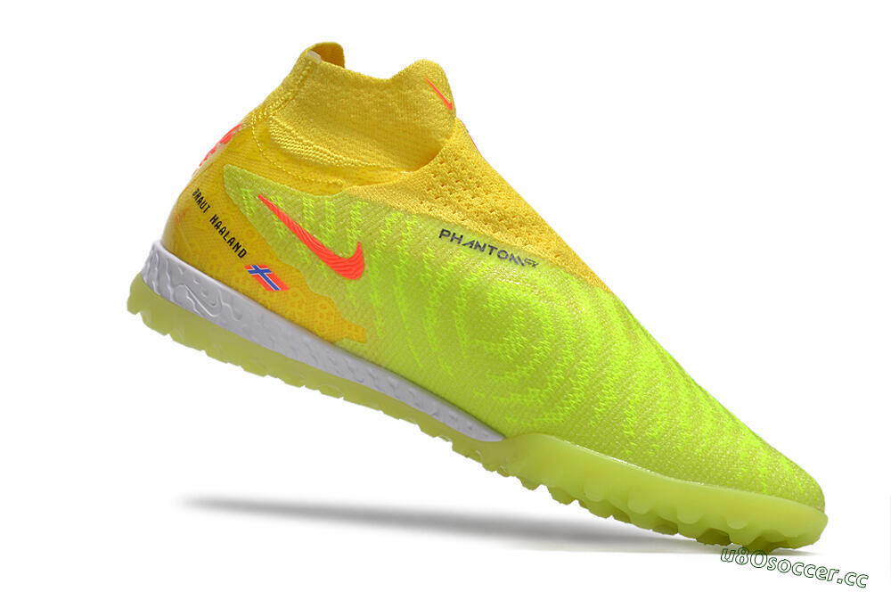Men's Nike Phantom GX Elite DF Link TF Artificial Turf High-Tops Football Shoes - Yellow/Black/Red 4
