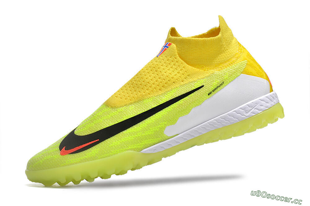 Men's Nike Phantom GX Elite DF Link TF Artificial Turf High-Tops Football Shoes - Yellow/Black/Red 5