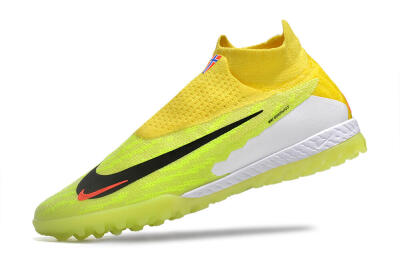 Men's Nike Phantom GX Elite DF Link TF Artificial Turf High-Tops Football Shoes - Yellow/Black/Red