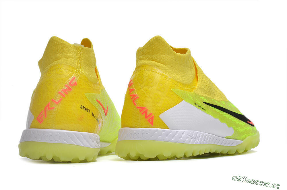 Men's Nike Phantom GX Elite DF Link TF Artificial Turf High-Tops Football Shoes - Yellow/Black/Red 6