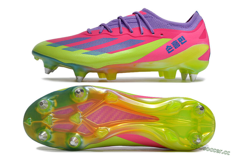 Men's Adidas X Crazyfast.1 SG Soft Ground Low-Tops Football Boots - Purple/Pink/Blue/Yellow 1