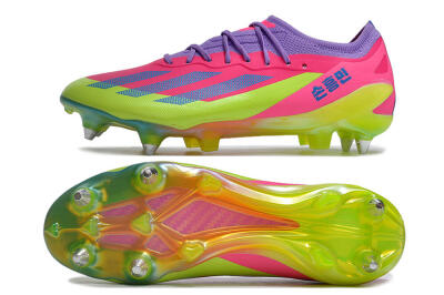 Men's Adidas X Crazyfast.1 SG Soft Ground Low-Tops Football Boots - Purple/Pink/Blue/Yellow