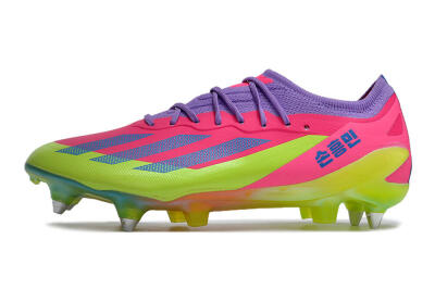 Men's Adidas X Crazyfast.1 SG Soft Ground Low-Tops Football Boots - Purple/Pink/Blue/Yellow