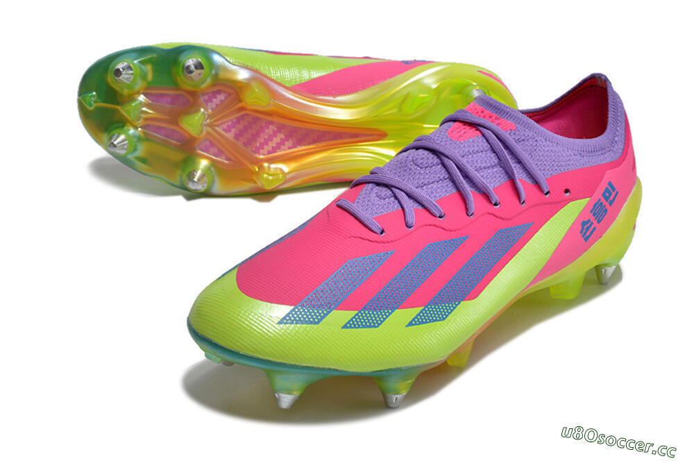 Men's Adidas X Crazyfast.1 SG Soft Ground Low-Tops Football Boots - Purple/Pink/Blue/Yellow 3