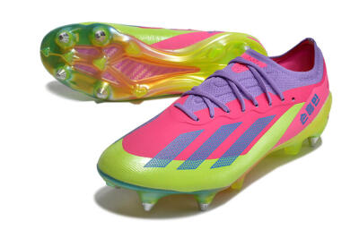 Men's Adidas X Crazyfast.1 SG Soft Ground Low-Tops Football Boots - Purple/Pink/Blue/Yellow