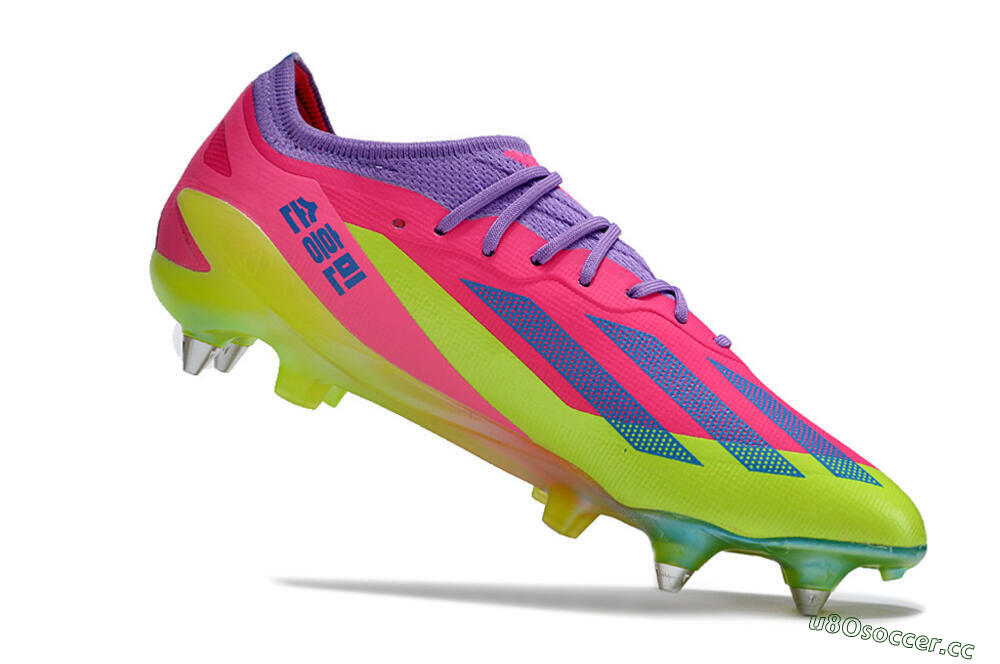 Men's Adidas X Crazyfast.1 SG Soft Ground Low-Tops Football Boots - Purple/Pink/Blue/Yellow 4
