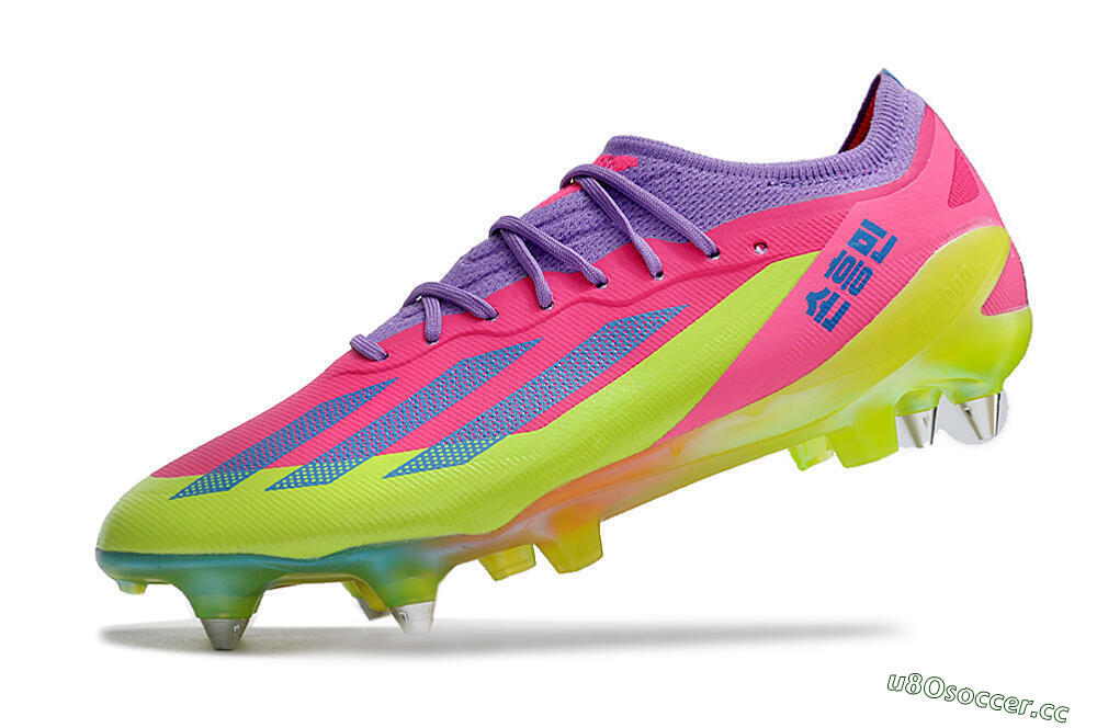 Men's Adidas X Crazyfast.1 SG Soft Ground Low-Tops Football Boots - Purple/Pink/Blue/Yellow 5