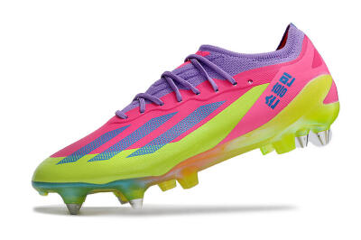 Men's Adidas X Crazyfast.1 SG Soft Ground Low-Tops Football Boots - Purple/Pink/Blue/Yellow
