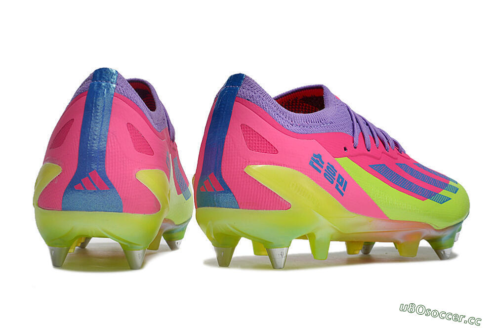 Men's Adidas X Crazyfast.1 SG Soft Ground Low-Tops Football Boots - Purple/Pink/Blue/Yellow 6