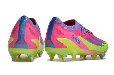 Men's Adidas X Crazyfast.1 SG Soft Ground Low-Tops Football Boots - Purple/Pink/Blue/Yellow