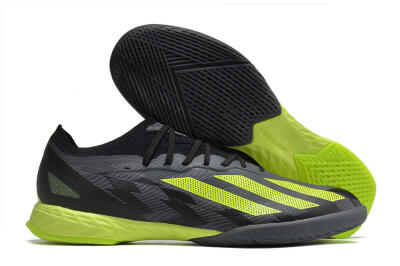 Men's Adidas X Crazyfast.1 IC Indoor & Futsal Low-Tops Football Shoes - Black/Grey/Yellow