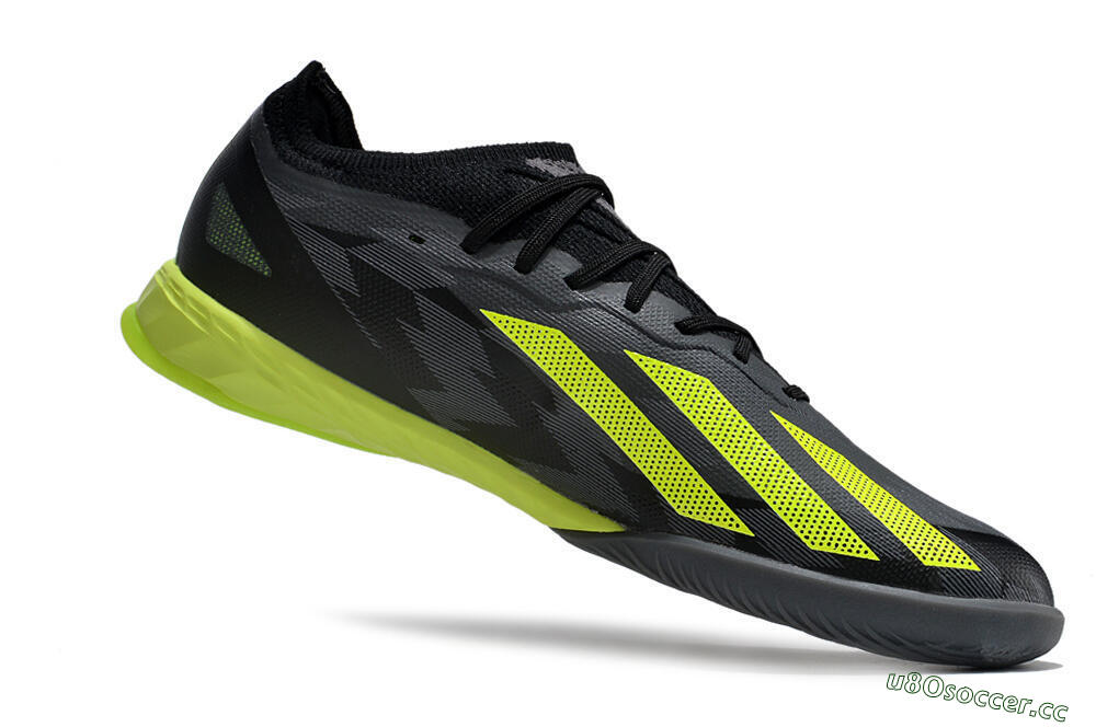 Men's Adidas X Crazyfast.1 IC Indoor & Futsal Low-Tops Football Shoes - Black/Grey/Yellow 4