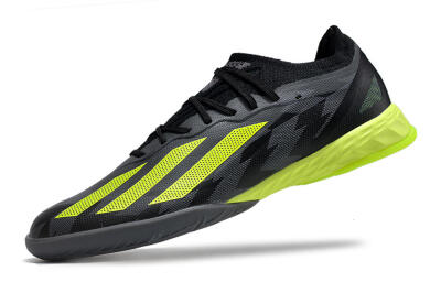 Men's Adidas X Crazyfast.1 IC Indoor & Futsal Low-Tops Football Shoes - Black/Grey/Yellow