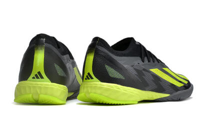 Men's Adidas X Crazyfast.1 IC Indoor & Futsal Low-Tops Football Shoes - Black/Grey/Yellow