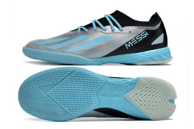 Men's Adidas X Crazyfast.1 IC Indoor & Futsal Low-Tops Football Shoes - Silver/Blue/Black