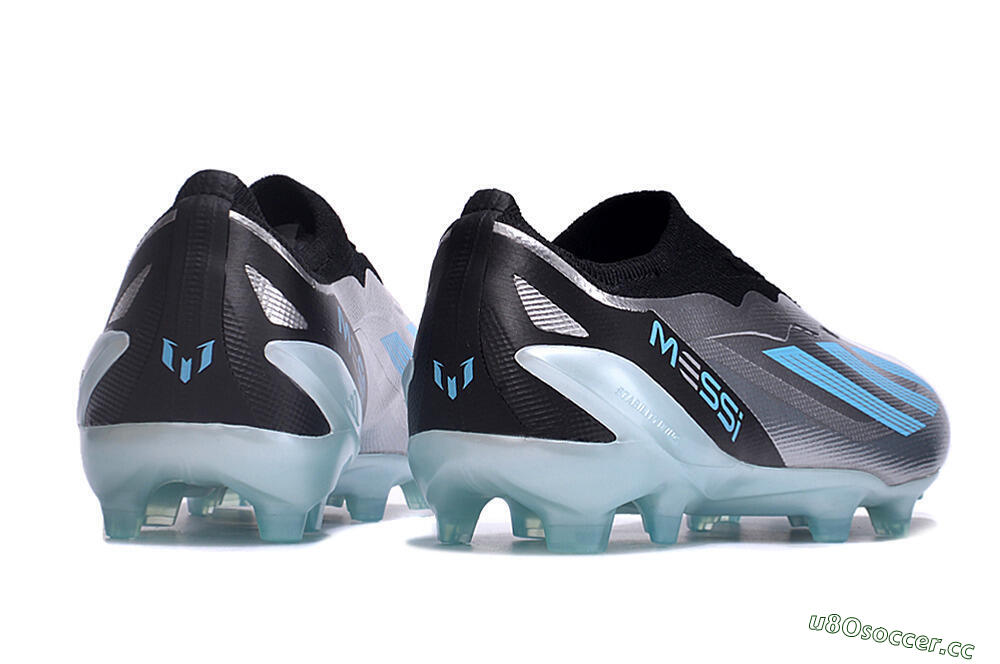 Men's Adidas X Crazyfast+ FG Firm Ground Low-Tops Football Boots - Silver/Blue/Black 6