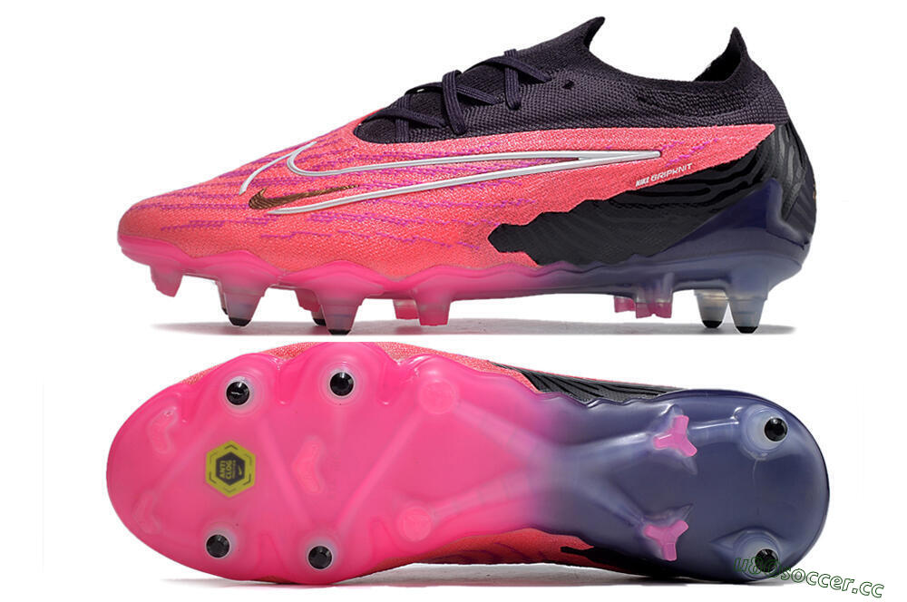 Men's Nike Phantom GX Elite Link Pro SG Soft Ground Low-Tops Football Boots - Pink/White/Black 1