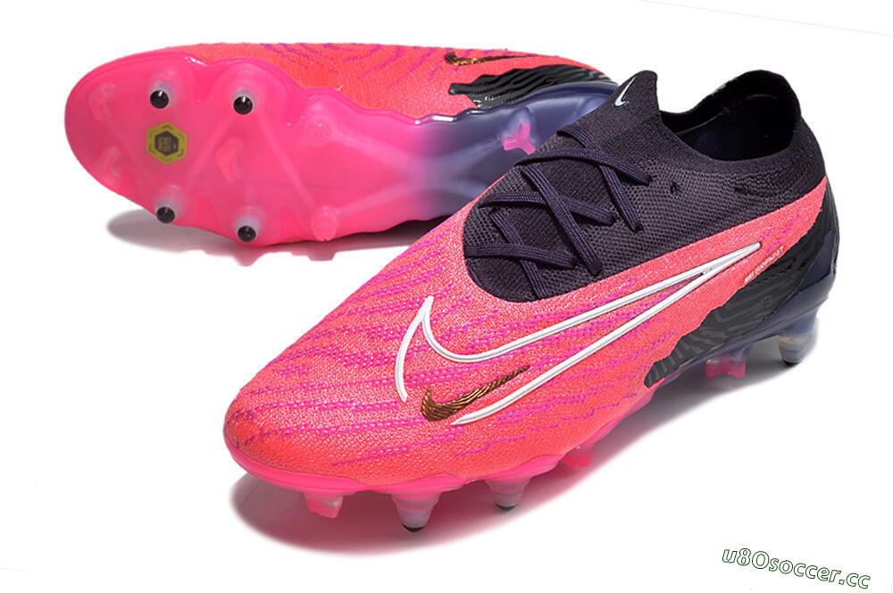 Men's Nike Phantom GX Elite Link Pro SG Soft Ground Low-Tops Football Boots - Pink/White/Black 3