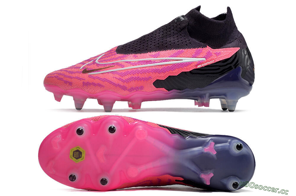 Men's Nike Phantom GX Elite Link Pro SG Soft Ground High-Tops Football Boots - Pink/White/Black 1