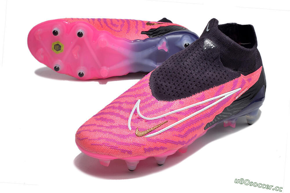 Men's Nike Phantom GX Elite Link Pro SG Soft Ground High-Tops Football Boots - Pink/White/Black 3