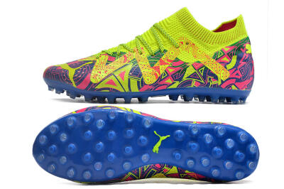 Men's Puma Future Ultimate MG Multi Ground Low-Tops Football Boots - Yellow/Pink/Blue