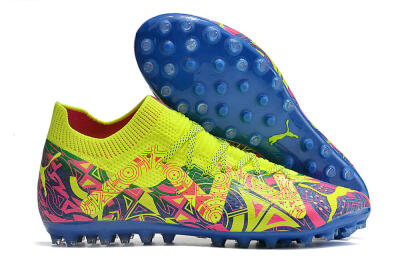 Men's Puma Future Ultimate MG Multi Ground Low-Tops Football Boots - Yellow/Pink/Blue