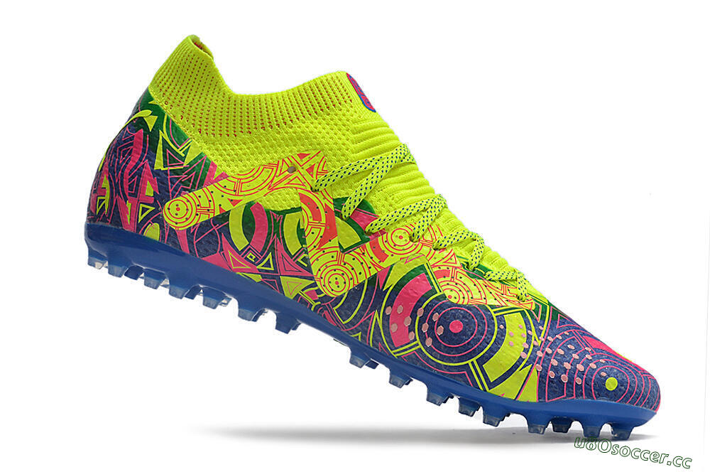 Men's Puma Future Ultimate MG Multi Ground Low-Tops Football Boots - Yellow/Pink/Blue 4