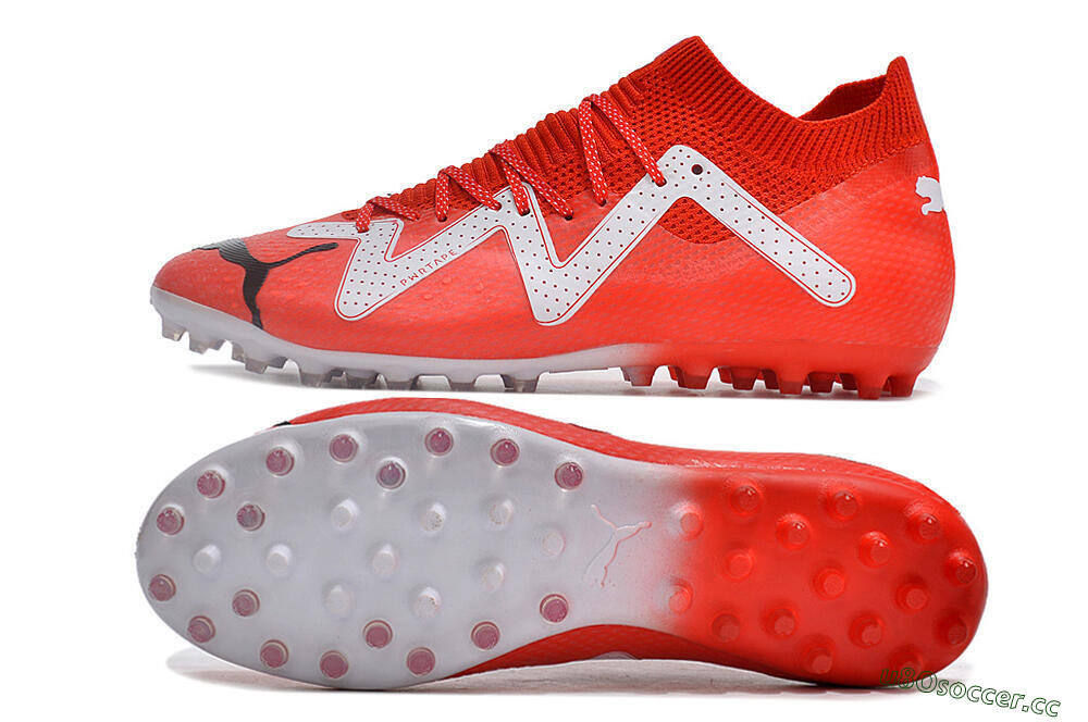 Men's Puma Future Ultimate MG Multi Ground Low-Tops Football Boots - Red/White/Black 1