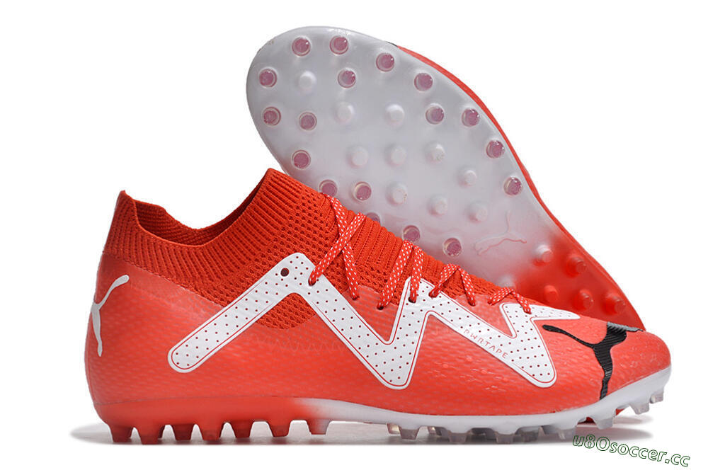 Men's Puma Future Ultimate MG Multi Ground Low-Tops Football Boots - Red/White/Black 2