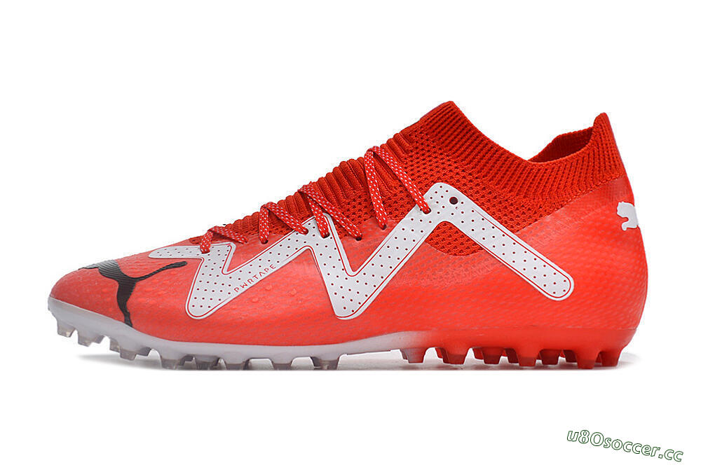 Men's Puma Future Ultimate MG Multi Ground Low-Tops Football Boots - Red/White/Black 0