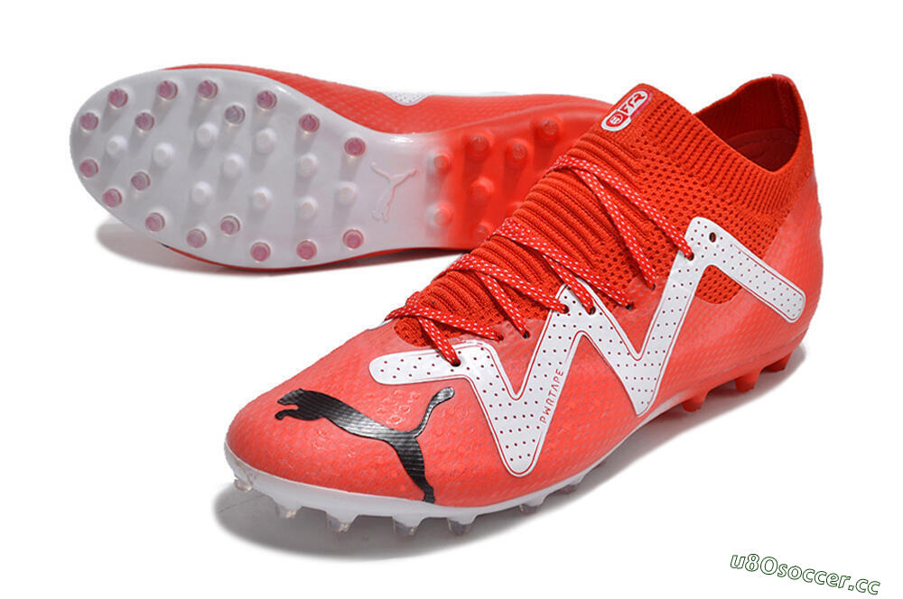 Men's Puma Future Ultimate MG Multi Ground Low-Tops Football Boots - Red/White/Black 3