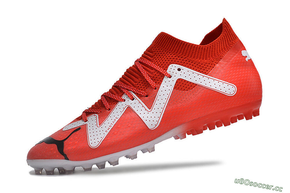 Men's Puma Future Ultimate MG Multi Ground Low-Tops Football Boots - Red/White/Black 5